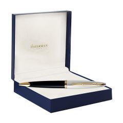 Waterman Carene Dlx Black Gold Trim  Ball Pen