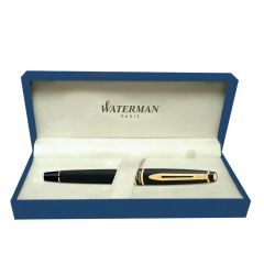 Waterman Expert Black Gold Trim  Fountain Pen Fine Nib