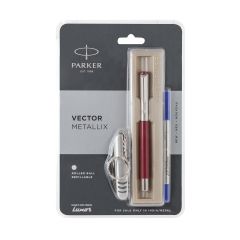 Parker Vector Metallix Roller Ball Pen Red +Swiss Knife