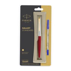 Parker Galaxy Standard Gold Trim Roller Ball Pen Red Body Color