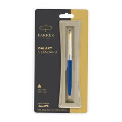 Parker Galaxy Standard Gold Trim Ball Pen Blue Body Color