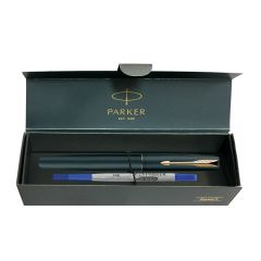 Parker Frontier Matt Black Gold Trim Roller Ball Pen