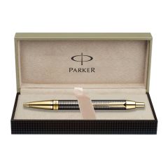 Parker Odyssey Gun Metal Chiselled Gold Trim Ball Pen