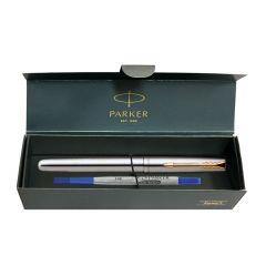 Parker Frontier Stainless Steel Gold Trim Roller Ball Pen