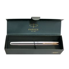 Parker Frontier Stainless Steel Gold Trim Fountain Pen