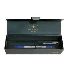 Parker Frontier Matte Black Chrome Trim Roller Ball Pen