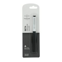 Parker Beta Premium Ball Pen  Chrome Trim Systemark Silver