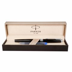 Parker Aster Laque Black Chrome Trim Fountain Pen