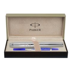 Parker Odyssey Shiny Chrome Chiselled Chrome Trim Roller Ball Pen