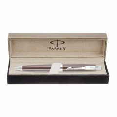 Parker Aster Matte Brown Chrome Trim Ball Pen