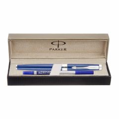 Parker Aster Matte Blue Chrome Trim Roller Ball Pen