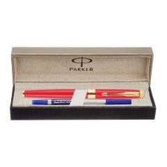 Parker Aster Matte Red Gold Trim Roller Ball Pen