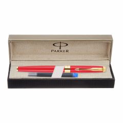 Parker Aster Matte Red Gold Trim Fountain Pen