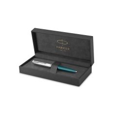 PARKER 51 TEAL BLUE CHROME TRIM BALL PEN