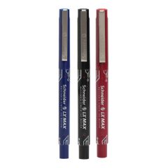 Luxor LX-Max Needle Tip Pens, Pack of 3 - Blue, Black, Red, Ideal for Office & School Writing