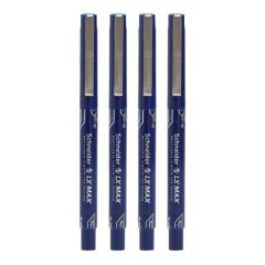 Luxor LX-Max Needle Tip Pens, Pack of 4 - Blue, Great for Consistent Office & School Use